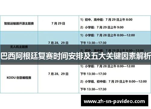 巴西阿根廷复赛时间安排及五大关键因素解析